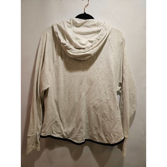 Athleta Sentry Anorak Hoodie Full Zip Thumbholes Drawstring Women's Large Cream - Picture 3 of 10